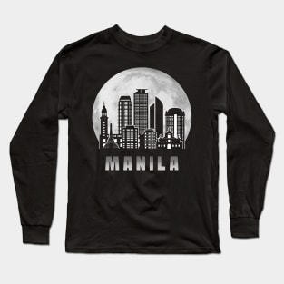 Manila NCR Skyline Full Moon Long Sleeve T-Shirt